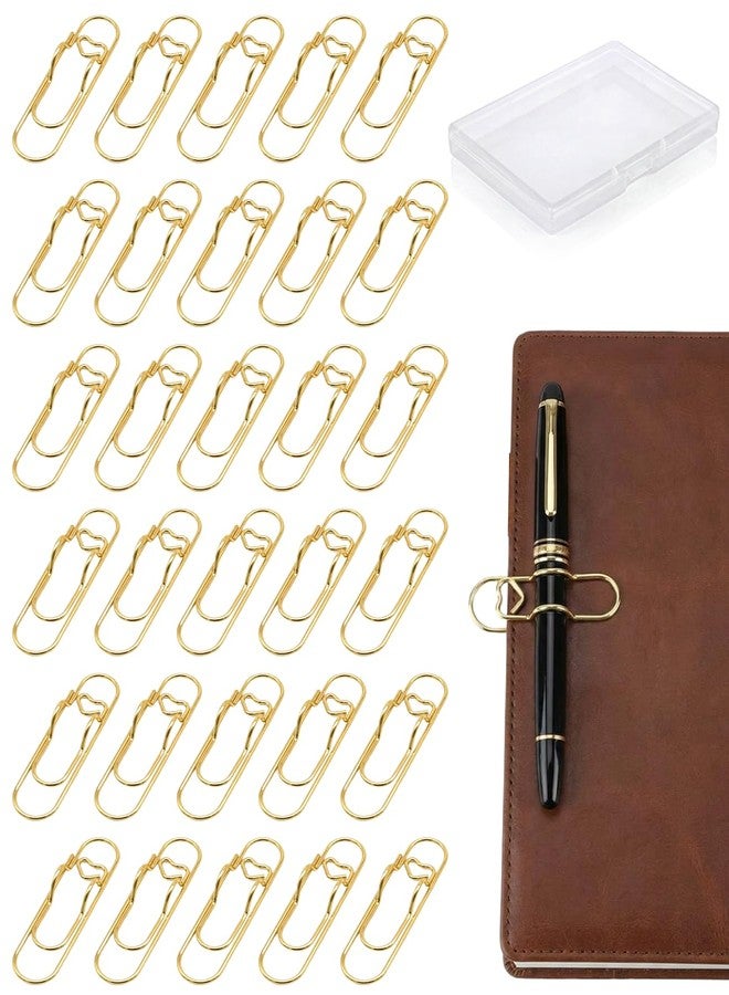 Gaahkai 30PCS Paper Clip Pen Holder, Multi Function Metal Paperclip Pen Holders for Notebook Journal - Image 1