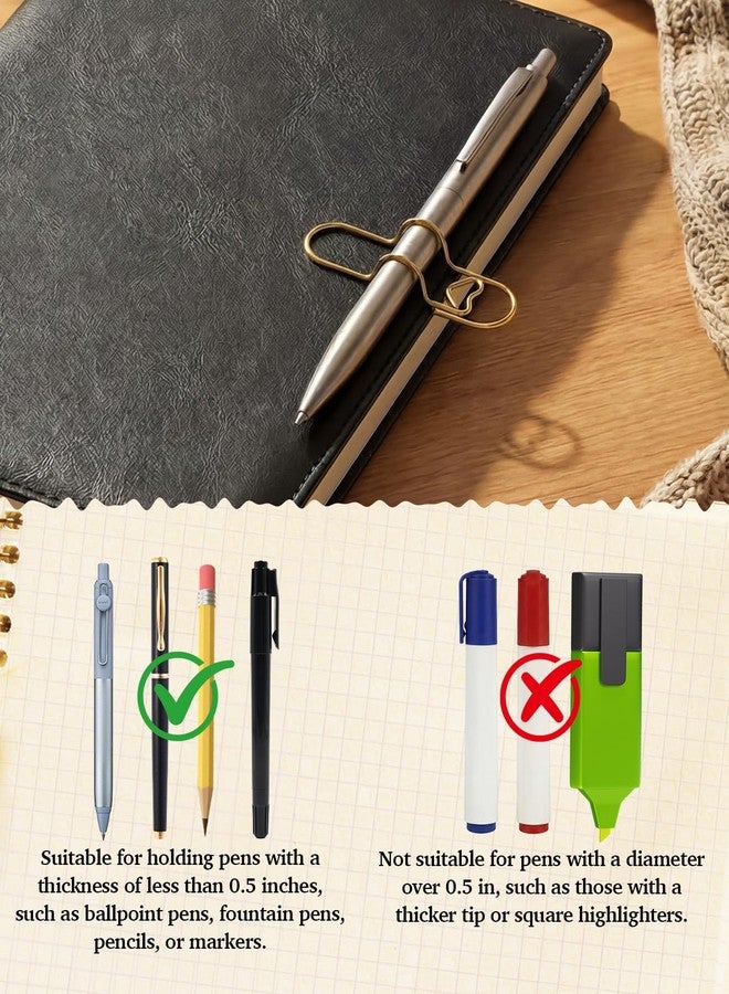 Gaahkai 30PCS Paper Clip Pen Holder, Multi Function Metal Paperclip Pen Holders for Notebook Journal - Image 5