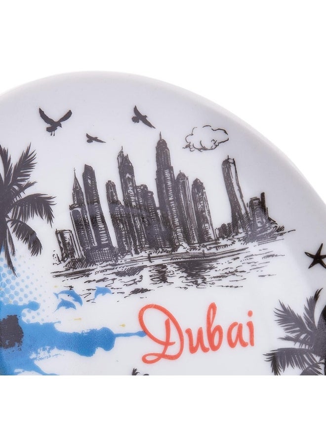 AKDC - AKDC Dubai Souvenir Plate 15Cm X 15Cm X 1Cm White - Image 1