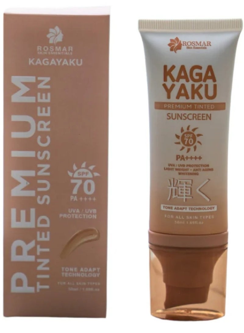 ROSMAR KAGAYAKU PREMIUM TINTED SUN SCREEN Spf70 Pa++++ 50Ml - Image 1