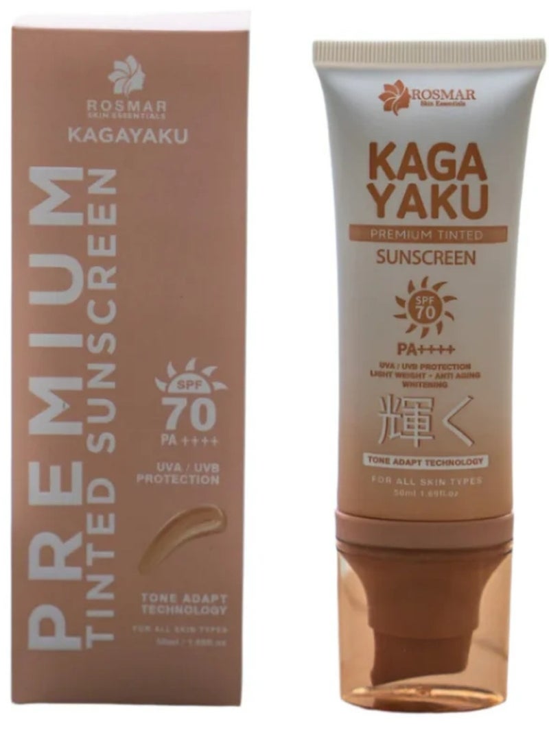 ROSMAR KAGAYAKU PREMIUM TINTED SUN SCREEN Spf70 Pa++++ 50Ml - Image 2