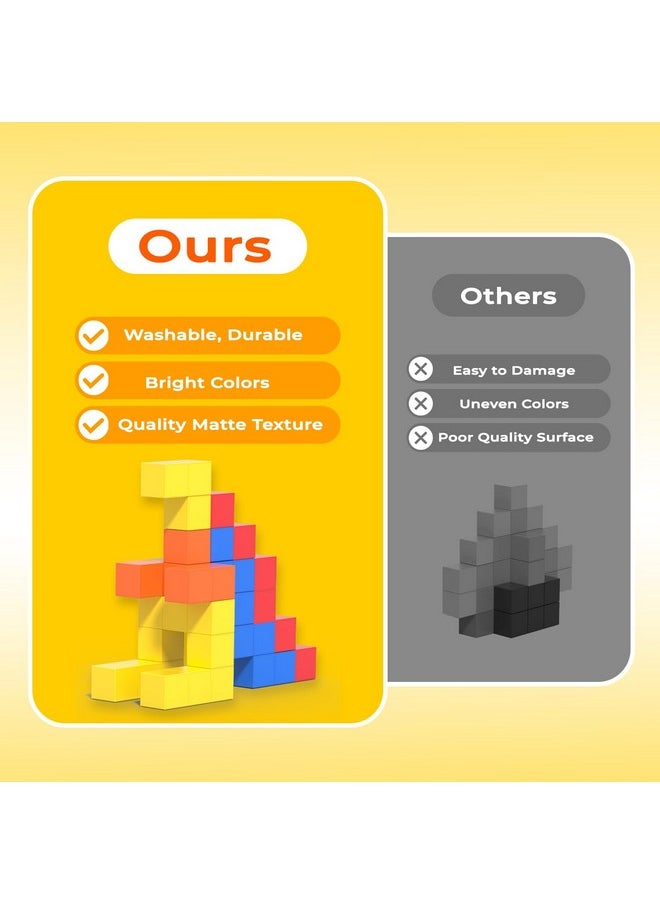 Atlasonix Magnetic Blocks for Kids Ages 3-8, 56 Magnetic Building Cubes & 54 Educational Stickers, STEM Magnet Cube Toy for Boys & Girls. Magnetic Cubes for Learning & Creative Play - Christmas & Birthday Gift  - Image 4