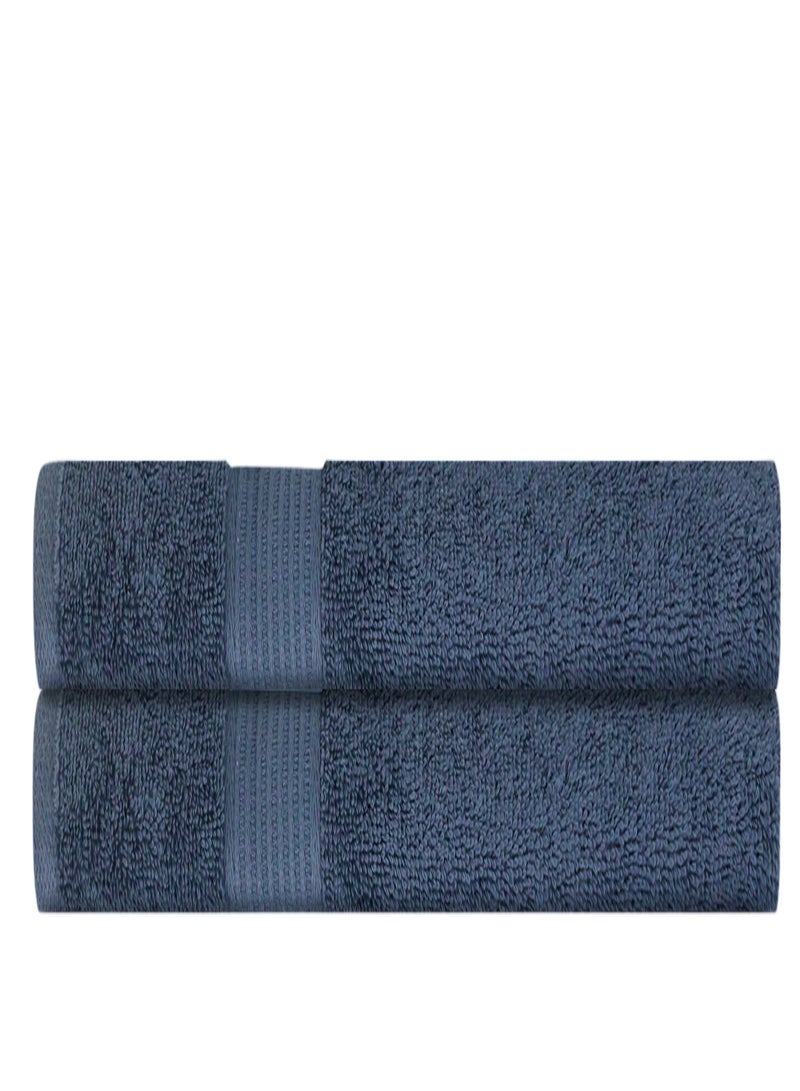 REZLAN UAE REZLAN 2-Piece Luxury Bath Towel Set - 100% Premium Cotton (70x144 cm / 27x57 inches) - STEEL BLUE - Image 1
