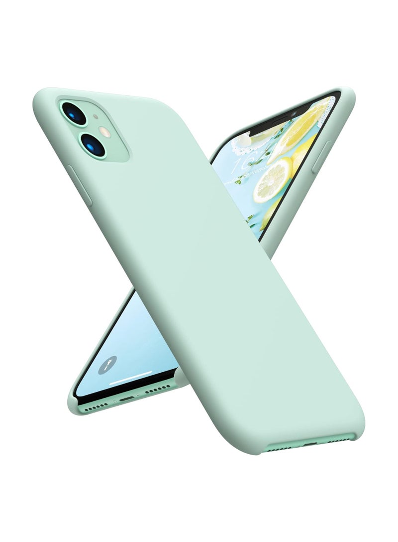 Compatible with iPhone 11 Case 6.1", Silky-Soft Touch Liquid Silicone Case Protective Rubber Cover with Microfiber Lining-Mint Green - Image 1