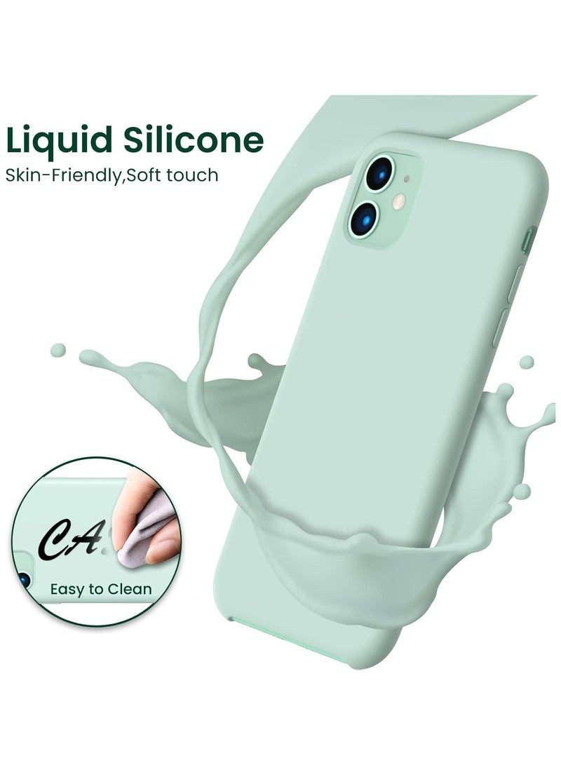 Compatible with iPhone 11 Case 6.1", Silky-Soft Touch Liquid Silicone Case Protective Rubber Cover with Microfiber Lining-Mint Green - Image 2