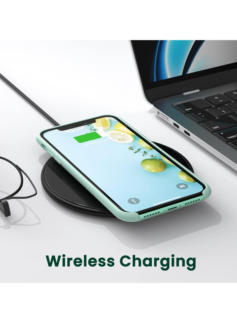 Compatible with iPhone 11 Case 6.1", Silky-Soft Touch Liquid Silicone Case Protective Rubber Cover with Microfiber Lining-Mint Green - Image 3