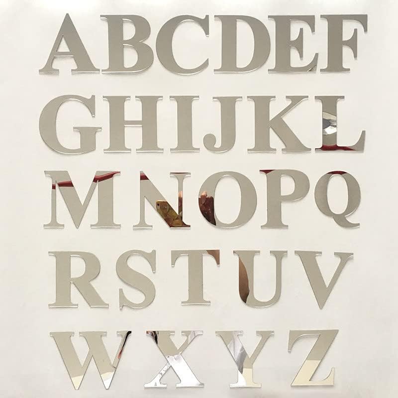 comfrt 26 Letters DIY 3D Acrylic Alphabet Mirror Wall Stickers Letter Self-Adhesive Home Wall Decor Letter Sign Art Sticker Decal for DIY Home Decoration for Living Room Bedroom Home Wall Decals (U) - Image 4