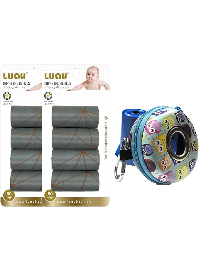 erorex Baby Disposable Diaper Bags Biodegradable Waste Bags 10 Refill Rolls 150 Bags With Dispenser - Image 1
