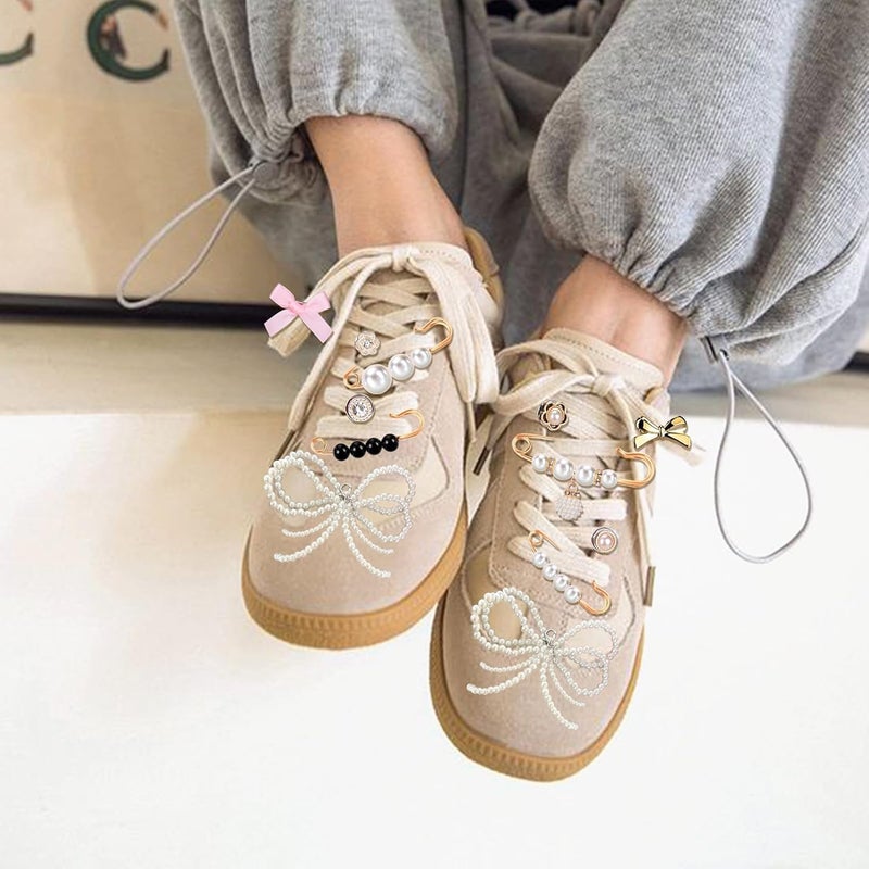 KWSLIN 30 Pcs Shoe Charms for Sneakers - DIY Gold Bling Jewelry Decorations - Image 3