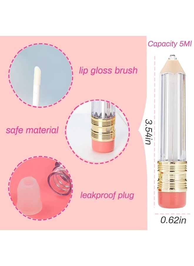 Generic - Pencil Lip Gloss Tubes Keychain, Empty Lip Gloss Tubes Pencil Keychain, Mini Lip Gloss Tubes Keychain Set Contains 10PCS Empty Pencil Lip Gloss Tubes & 10PCS Keychain Tassles with Chain for DIY (A) - Image 1