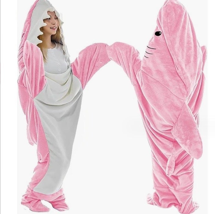 New Shark Blanket Adult Super Soft Flannel Hoodie Sleeping Bag Wearable Loose One-Piece Pajamas - Image 4