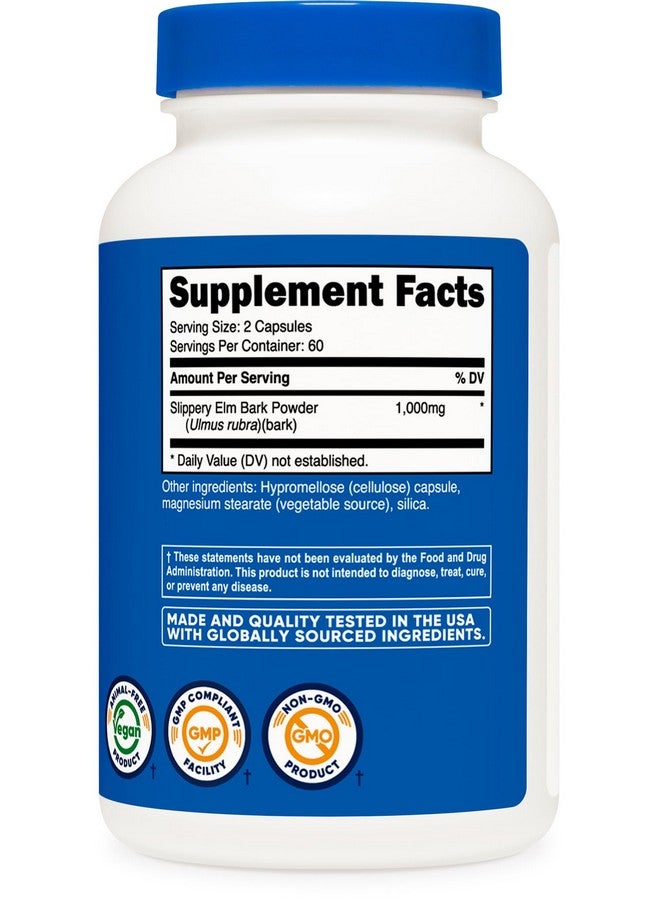 Nutricost Slippery Elm Bark Capsules 1000mg Per Serving, 120 Capsules - Non-GMO, Gluten Free, Vegetarian Friendly - Image 5