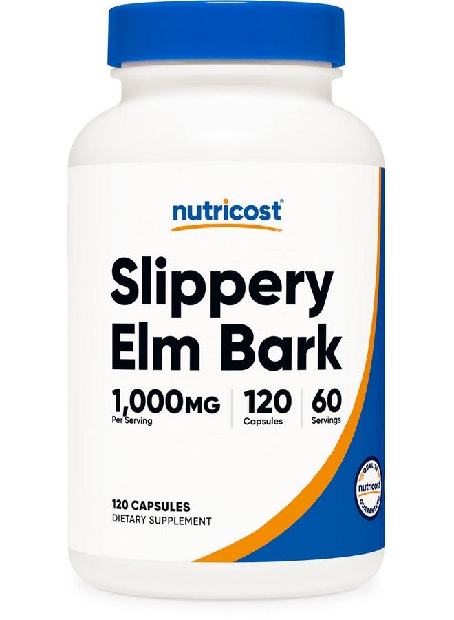 Nutricost Slippery Elm Bark Capsules 1000mg Per Serving, 120 Capsules - Non-GMO, Gluten Free, Vegetarian Friendly - Image 1