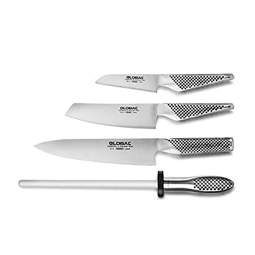 Global 5 Piece Masuta Knife Block Set - Lightweight Japanese Stainless Steel, Razor-Sharp Edge, Made in Japan, (G-3, GS-5, GS-6, G-74, Wooden Block), G-79598 - Image 2