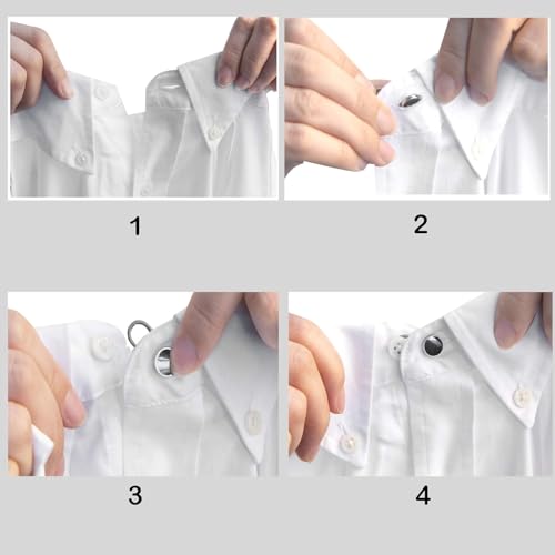 Onprix 6pcs Shirt Collar Buttons Extender Multifunctional Spring Adjustment Button for Mens Dress Shirts Suits Trouser, Coat, Shirts (Black, White, Silver) - Image 3