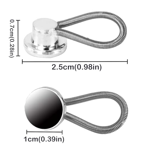 Onprix 6pcs Shirt Collar Buttons Extender Multifunctional Spring Adjustment Button for Mens Dress Shirts Suits Trouser, Coat, Shirts (Black, White, Silver) - Image 2