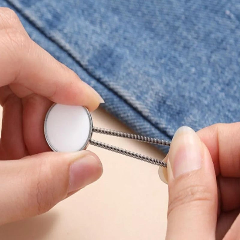 Onprix 6pcs Shirt Collar Buttons Extender Multifunctional Spring Adjustment Button for Mens Dress Shirts Suits Trouser, Coat, Shirts (Black, White, Silver) - Image 5