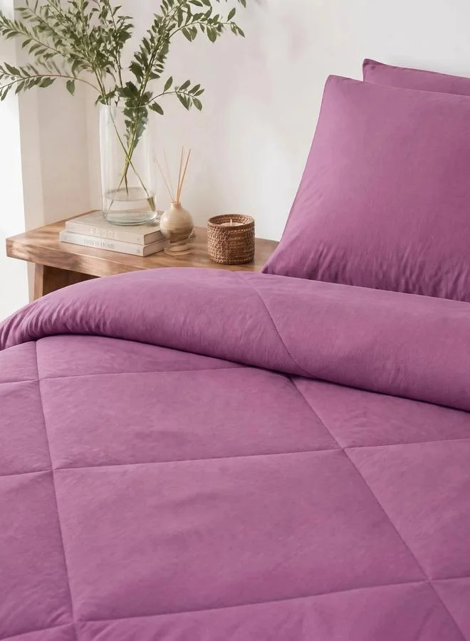 Styli 1-Piece Solid Comforter Lilac, 90X100 Inches