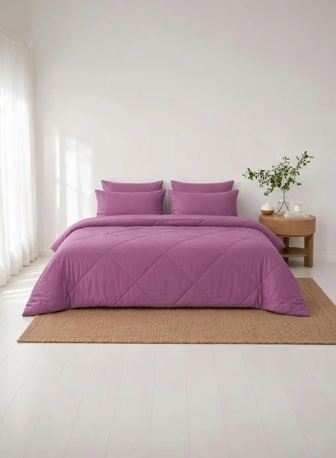 Styli 1-Piece Solid Comforter Lilac, 90X100 Inches