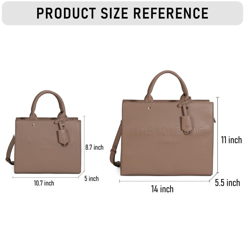 Chinllo Tote Bag for Women Top Handle Satchel Purse and Handbags with Shoulder Strap (D.Khaki-S) - Image 2