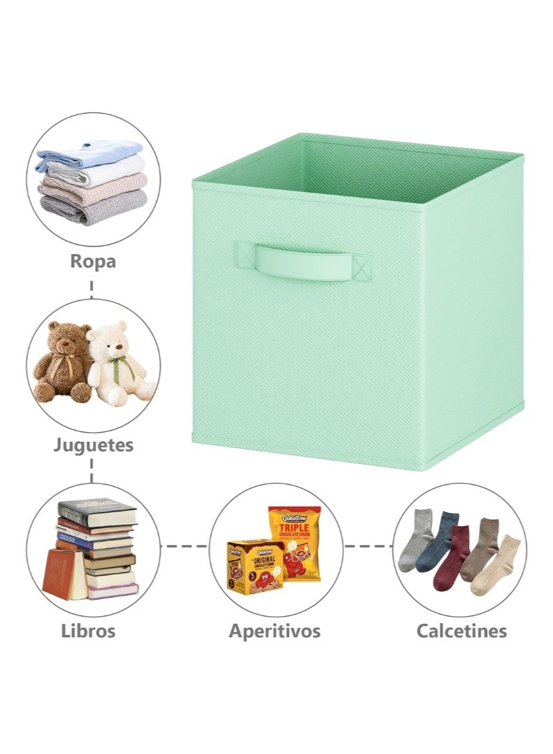 Drawer Organizer 6 Piece Colorful Fabric Drawer Storage Organizer Bins Multi Purpose Cube Boxes for Toys Organizer, Clothes, Books, Shoes, Art Craft Supplies, Closet Home Storage - Image 3