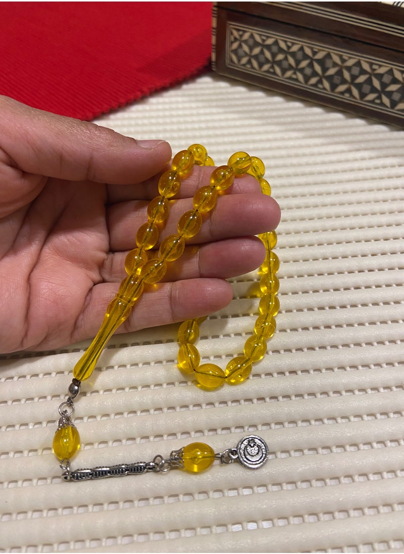 just naturals - Small Faturan Bakelite Prayer Beads For Men 33 Beads Size 8mm x 10.5mm - Image 1