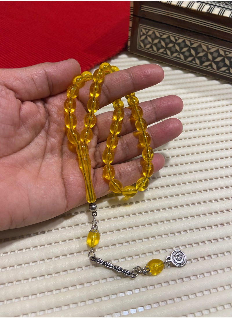 just naturals - Small Faturan Bakelite Prayer Beads For Men 33 Beads Size 8mm x 10.5mm - Image 1