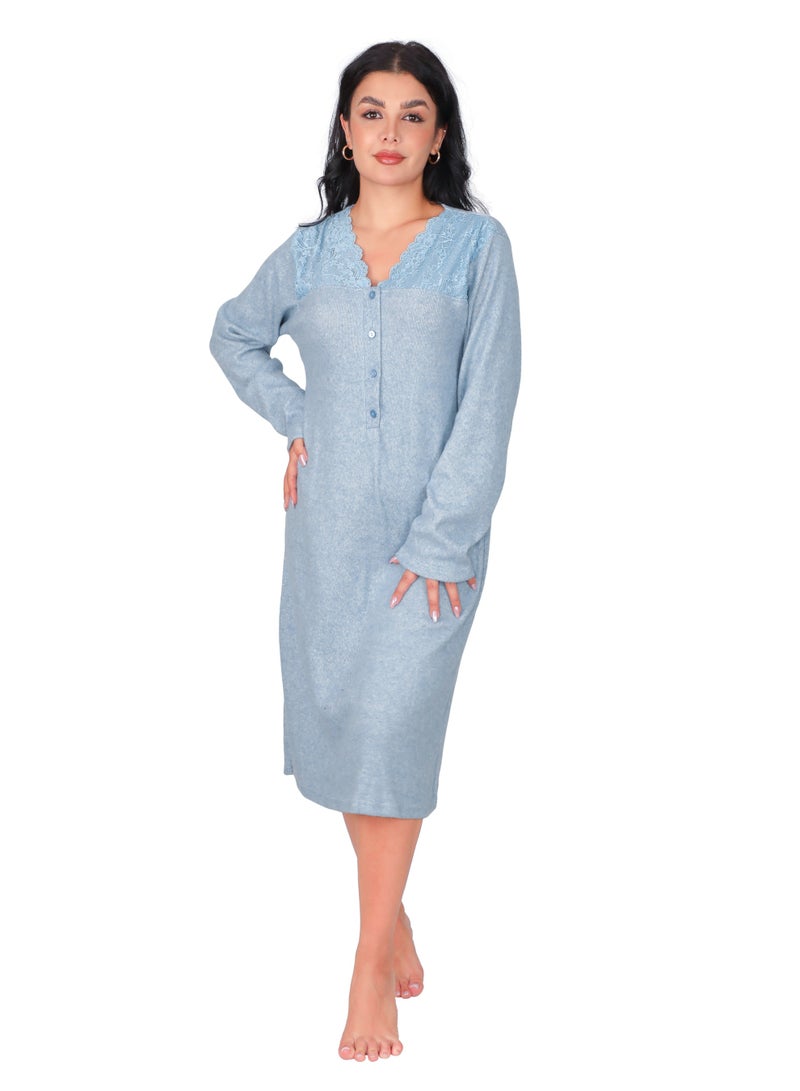 Dadoush Very special robe shirt, maxi nightgown with long robe made of soft cotton - Image 3