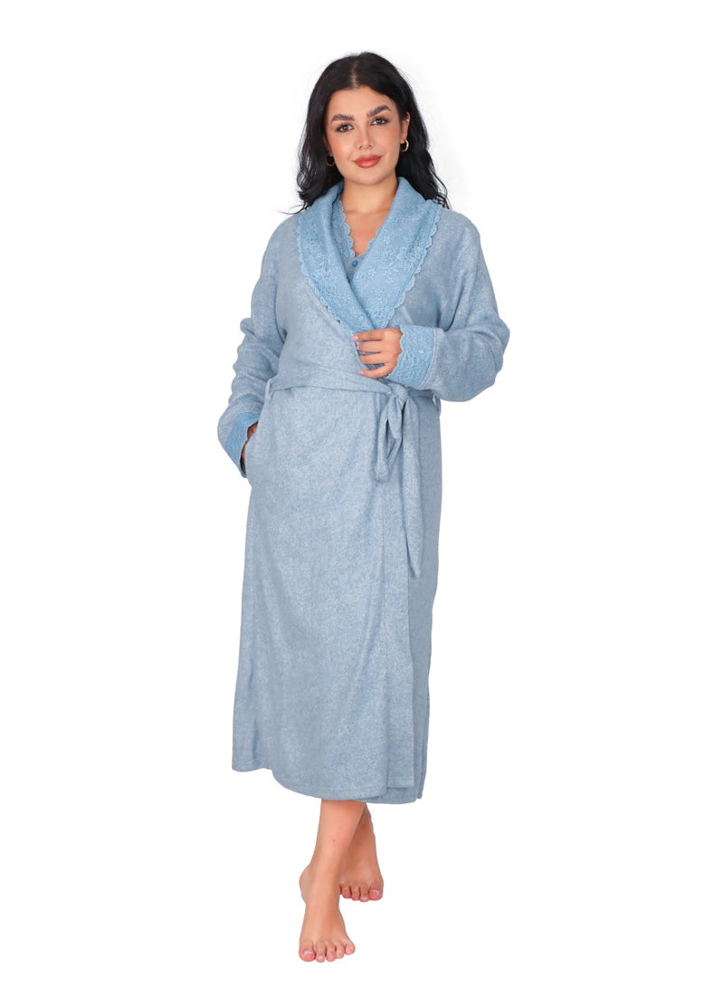 Dadoush Very special robe shirt, maxi nightgown with long robe made of soft cotton - Image 4