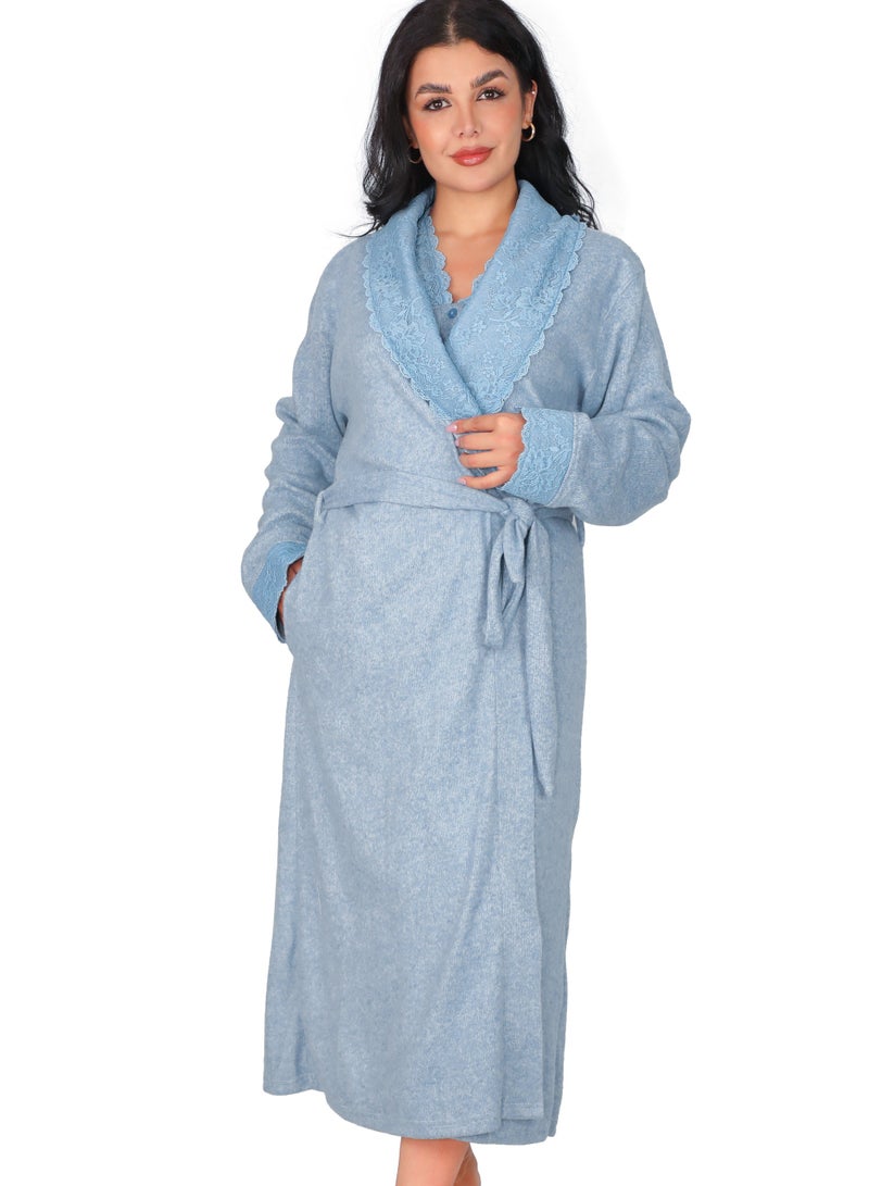Dadoush Very special robe shirt, maxi nightgown with long robe made of soft cotton - Image 2