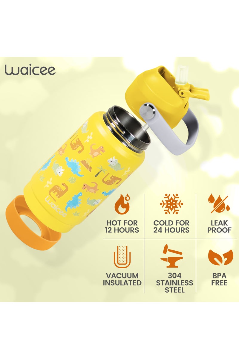 WAICEE Beige Dinosaur 2.0 Water Bottle with Handle - 12oz / 350ml - Image 2