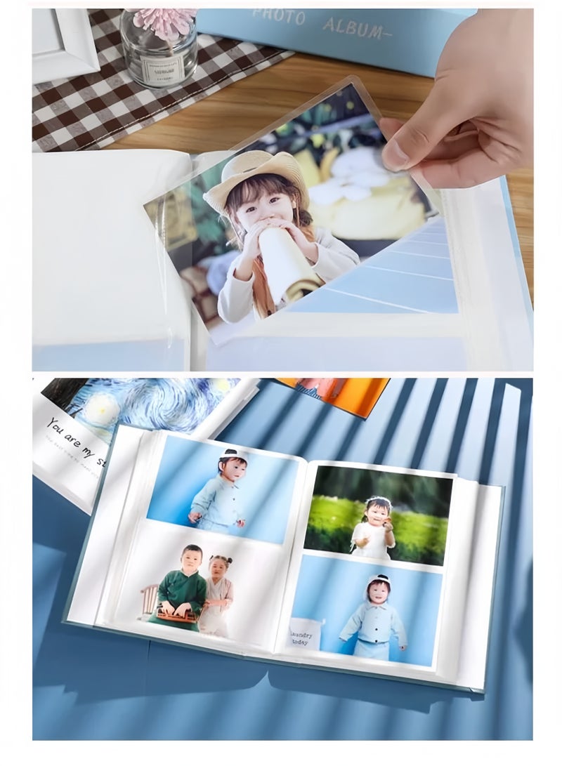 Lee Yon 200 Pockets Stamping Photo Album for 6 Inches Photos Portable Photo Album for Family Wedding Boys Girls, White - Image 2