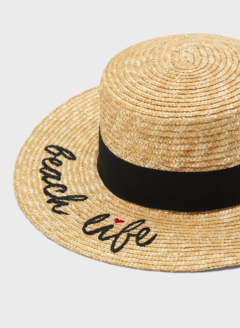 PIECES Beach Life Gilly Straw Hat