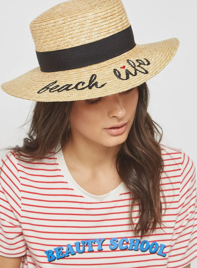 PIECES Beach Life Gilly Straw Hat