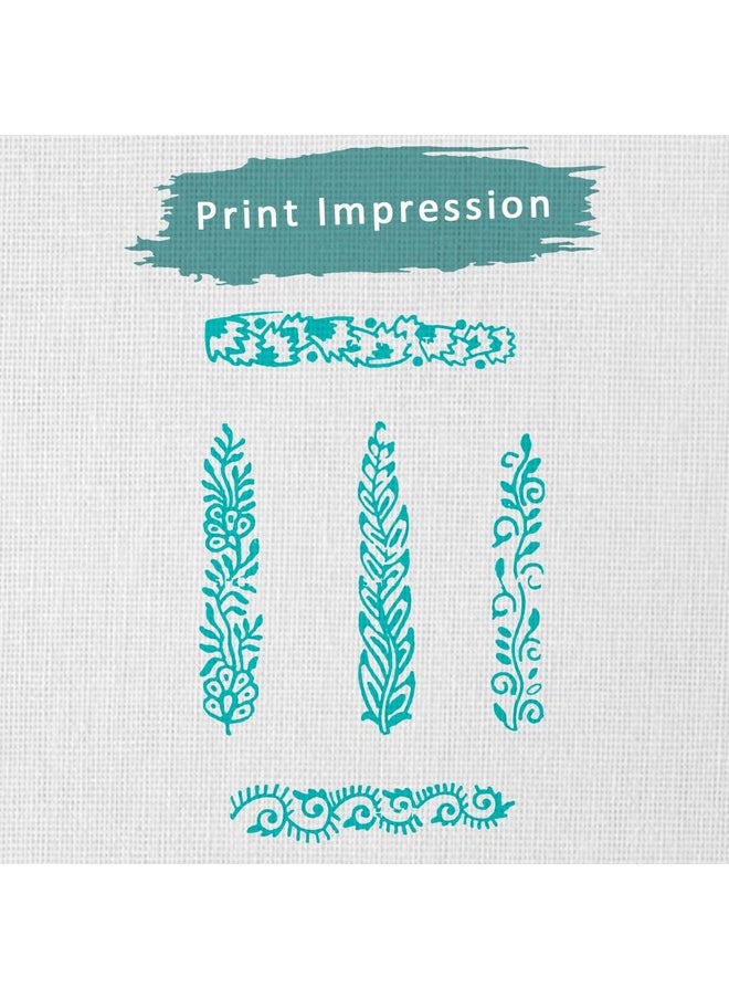 Hashcart Hashcart | Set of 5 | Elegant Designs Finger Wooden Block Stamps for Henna Saree Border Scrapbook Hand Carved Blocks for Fabric Textile Paper  - Image 3