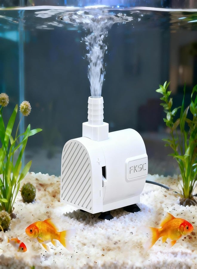 FKSC 50 GPH Submersible Water Pump - Fountain Pump for Aquarium & Fish Tank Mini, Adjustable Flow Control, Dual-Suction Side/Bottom Intake, Outdoor Water Fountain, Hydroponics, Pond (White) - Image 1