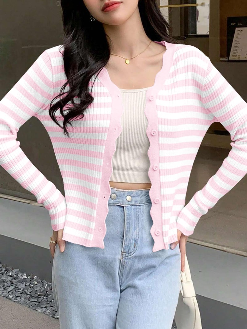 SECRETEYARD Womens Cropped Cardigan Knit Shrugs for Dresses Tops V Neck Button Down Cardigans Sweaters - Image 3