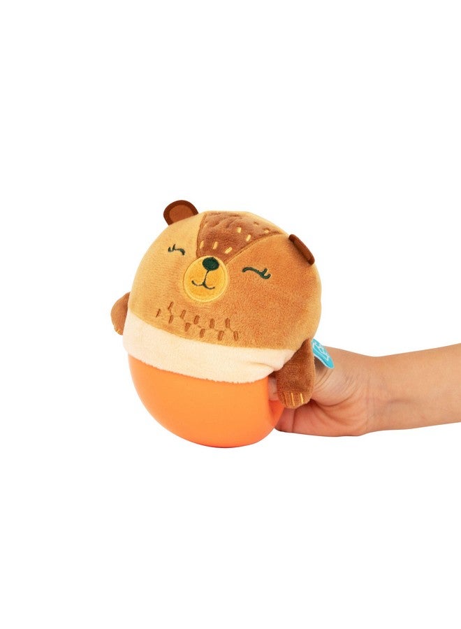 Manhattan Toy Manhattan Toy Wobbly Bobbly Bear Weighted, Soft Silicone Wobble Ball with Embroidered Plush Baby & Toddler Toy - Image 4