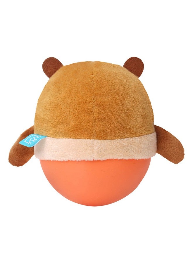 Manhattan Toy Manhattan Toy Wobbly Bobbly Bear Weighted, Soft Silicone Wobble Ball with Embroidered Plush Baby & Toddler Toy - Image 3
