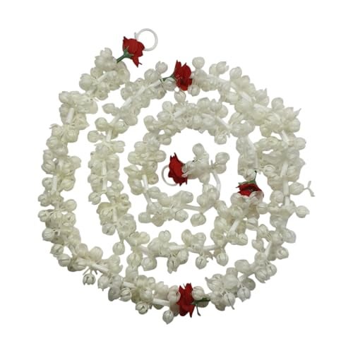 OKU 1 Hair Accessories Artificial Jasmine Flowers Gajra for Hair Bun | Long White Mogra Garland | Bridal Wedding Hairstyle, Classical Dance, Pooja, Idols & Photo Frame Decor - Image 1
