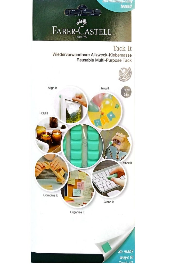 FABER-CASTELL 120-Piece Tack-It Removable Adhesive Green - Image 1