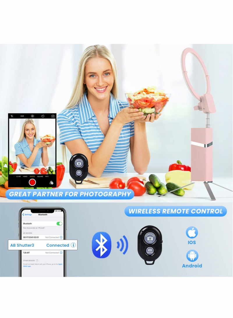 general Portable 10” Rechargeable Selfie Ring Light with 79” Tripod Stand, Foldable and Cordless for Travel, Perfect for Selfies and Live Streaming, Pink Color - Image 3