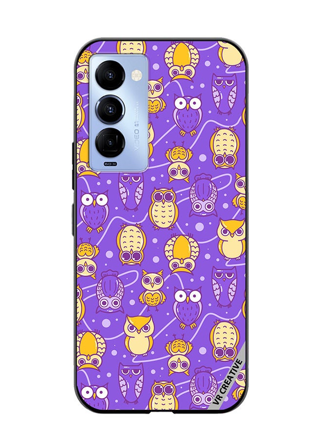 VR CREATIVE Protective Case Cover For Tecno Camon 18/18 P Night Owl Design Multicolour - Image 1