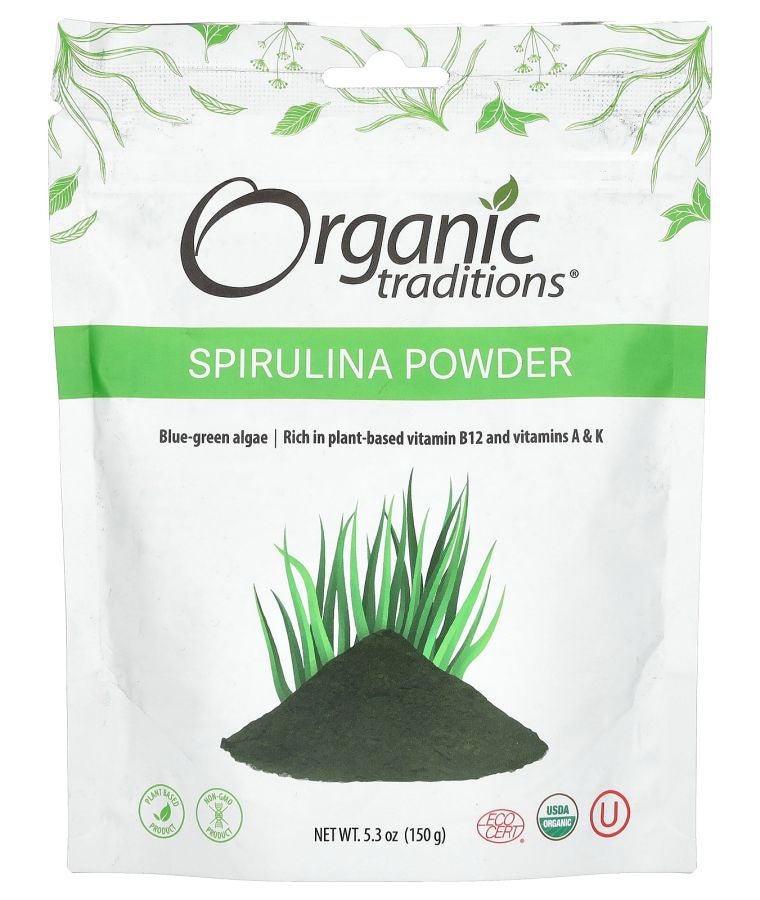 Organic Traditions Spirulina Powder 5.3 oz (150 g)