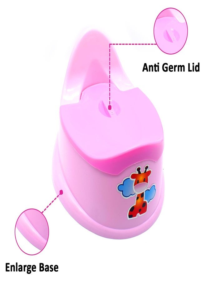 WHEEL CREW Premium Baby Potty Toilet Training Seat/Chair with Lid & High Back Support for Kids | High-Backed Baby Potty Toilet Seat for 14 Months to 3 Years Toddler Boys and Girls (PINK) - Image 3