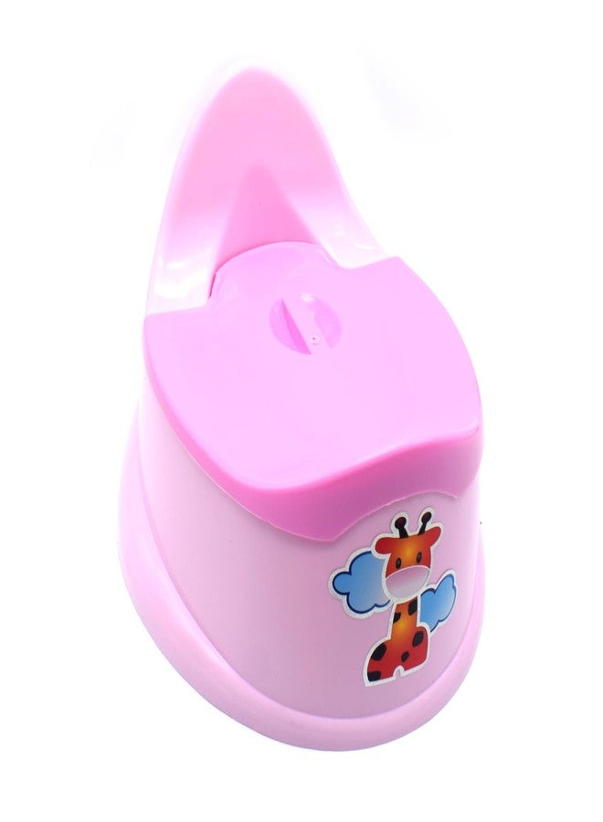 WHEEL CREW Premium Baby Potty Toilet Training Seat/Chair with Lid & High Back Support for Kids | High-Backed Baby Potty Toilet Seat for 14 Months to 3 Years Toddler Boys and Girls (PINK) - Image 1