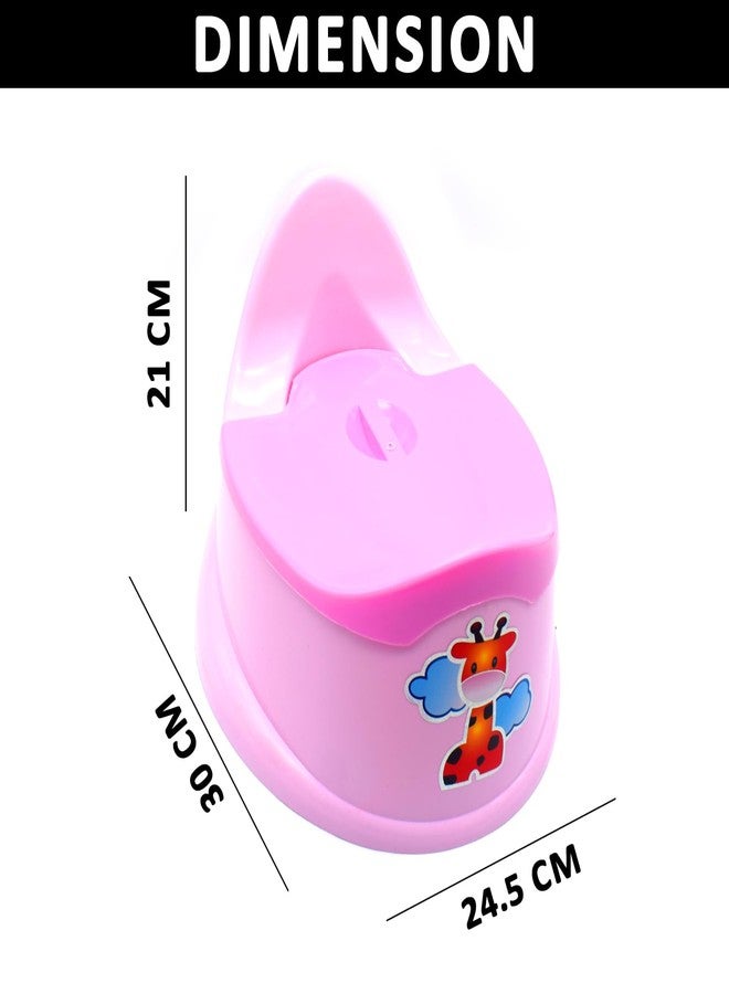 WHEEL CREW Premium Baby Potty Toilet Training Seat/Chair with Lid & High Back Support for Kids | High-Backed Baby Potty Toilet Seat for 14 Months to 3 Years Toddler Boys and Girls (PINK) - Image 2
