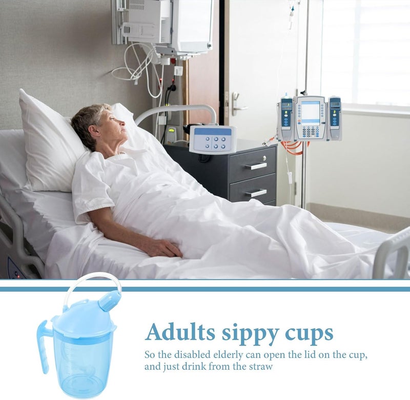 Leakproof Drinking Straw Cup for Bedridden Elderly Adults, Spill-proof Liquid Diet Feeding Mug with Straw, Portable Nursing Drinking Aid for Patients and Disabled - Image 3