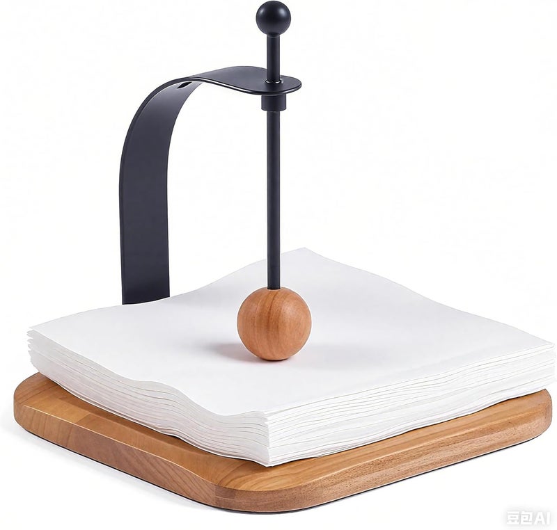 celestree North American Beech Napkin Holder for Table - Nordic Style Wooden Cocktail Napkin Holder Fits 5-7" Napkins - Windproof Dispenser for Kitchen, Coffee Bar, Cocktail Bar (Gift Idea) - Image 1