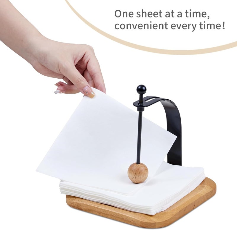 celestree North American Beech Napkin Holder for Table - Nordic Style Wooden Cocktail Napkin Holder Fits 5-7" Napkins - Windproof Dispenser for Kitchen, Coffee Bar, Cocktail Bar (Gift Idea) - Image 3
